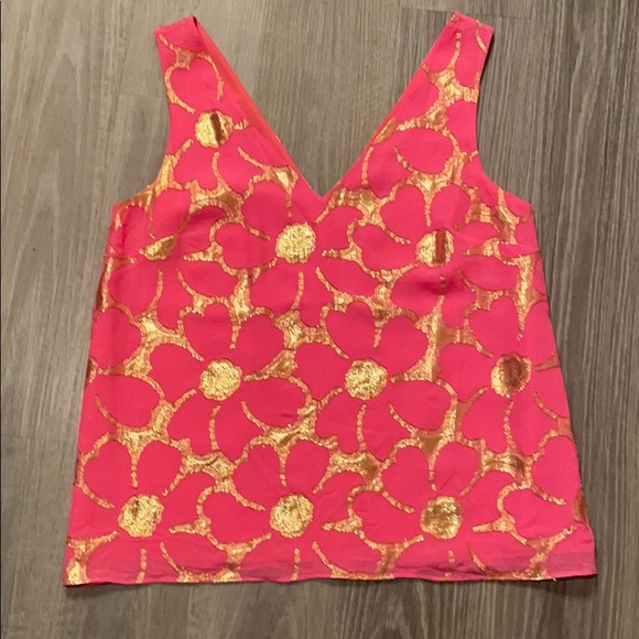 Lilly Pulitzer Tops - Lilly Pulitzer Cipriani Silk V-Neck Tank